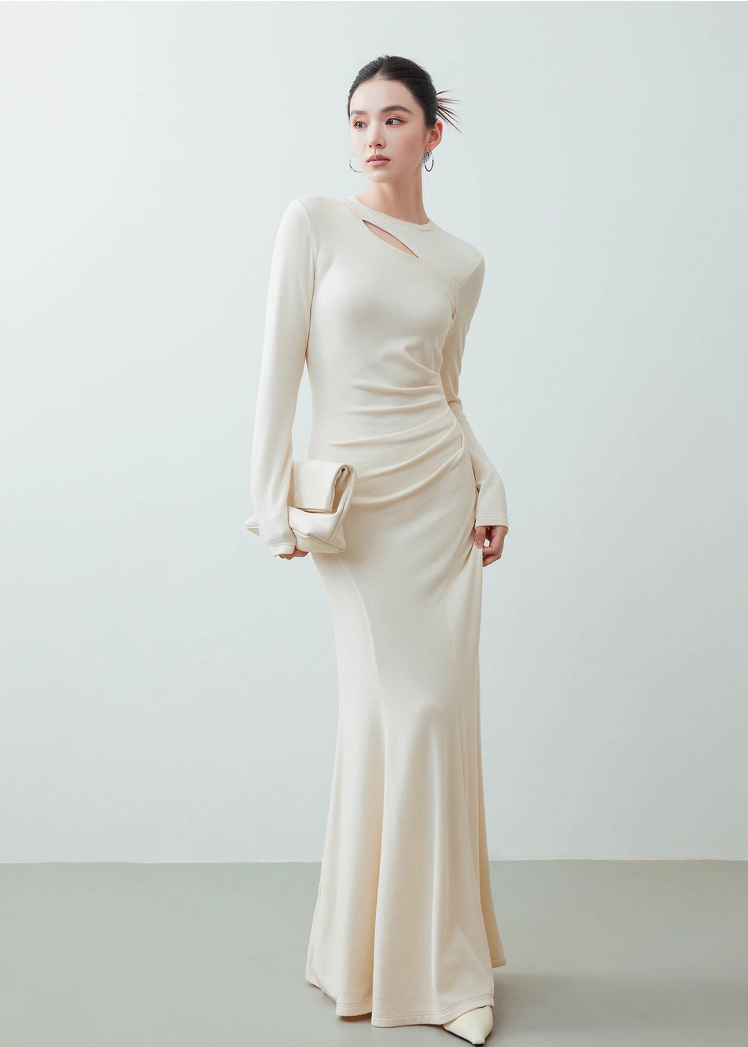 N.FRAME/エヌフレーム】デコルテオープンニットマーメードワンピース