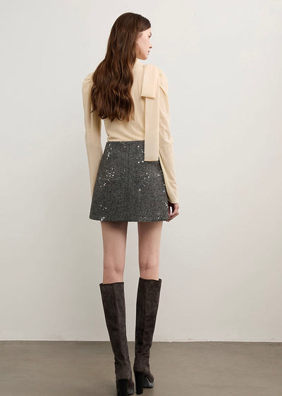 ギャザードレープリボントップス