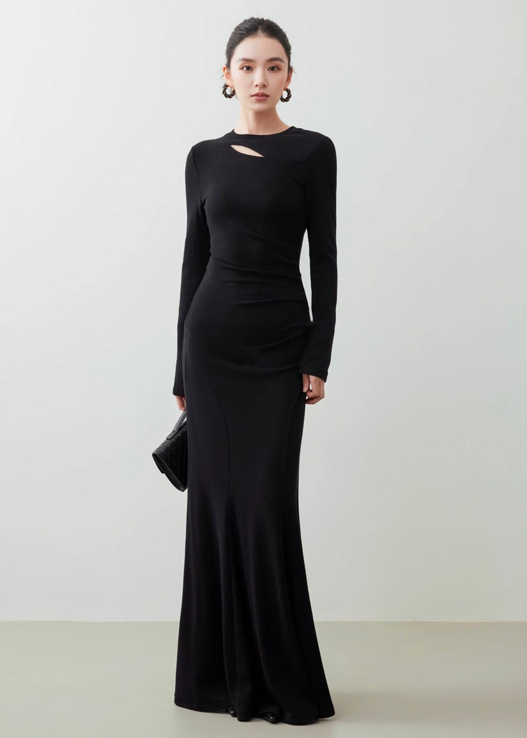 N.FRAME/エヌフレーム】デコルテオープンニットマーメードワンピース