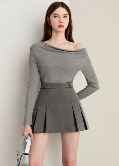 タックプリーツミニスカート