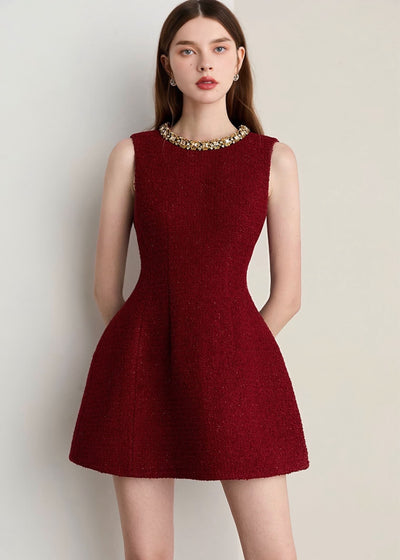 ツイードタックミニドレス