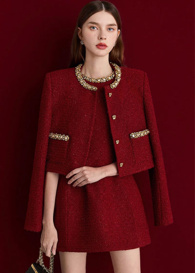 ツイードタックミニドレス