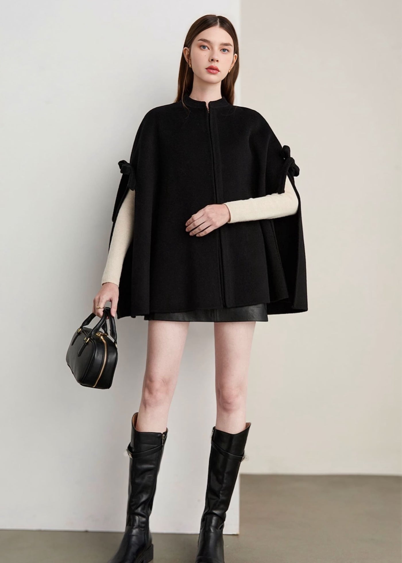 リボンスリーブケープコート