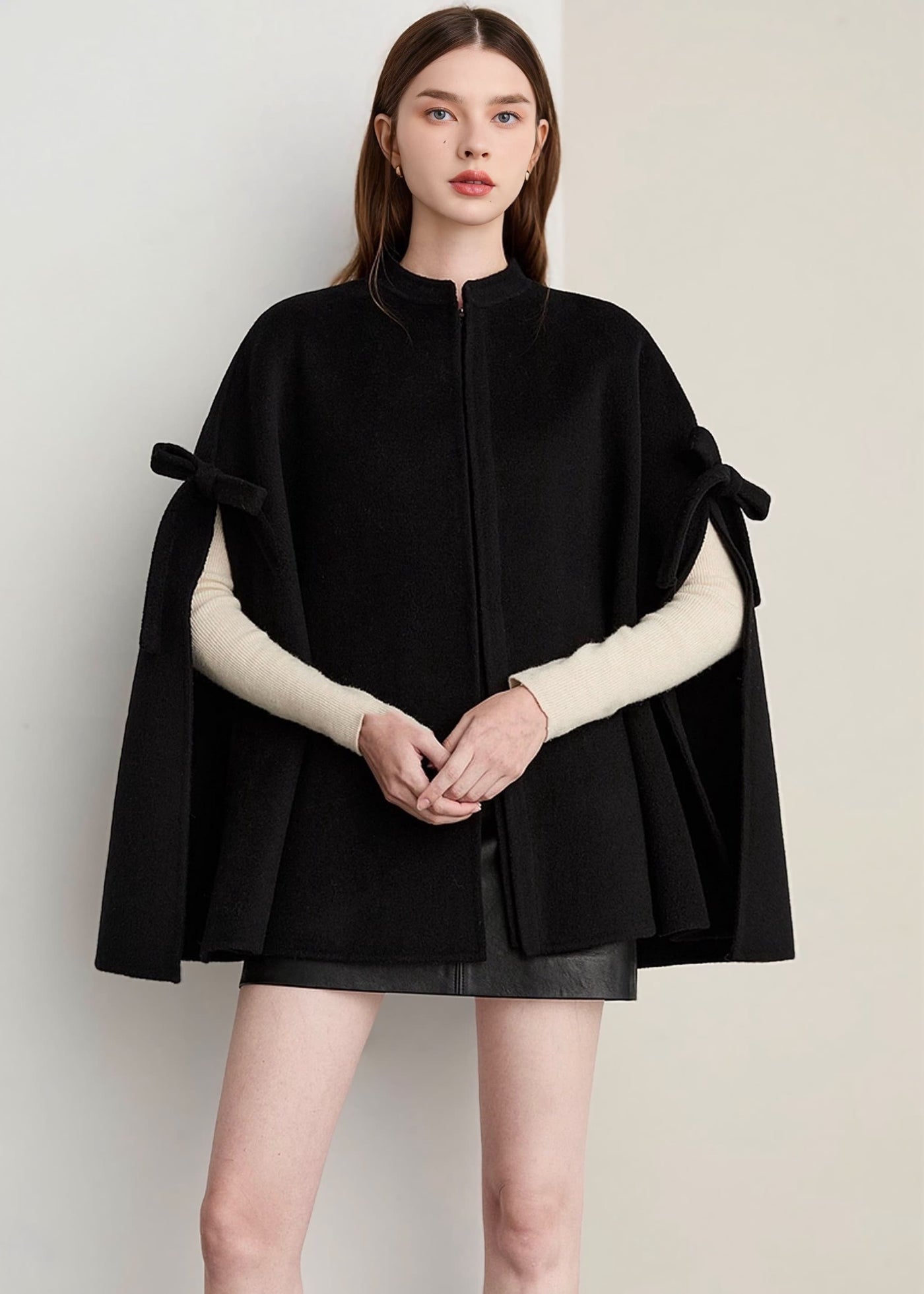 リボンスリーブケープコート