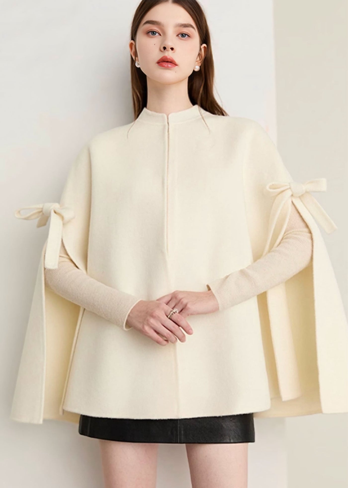 リボンスリーブケープコート