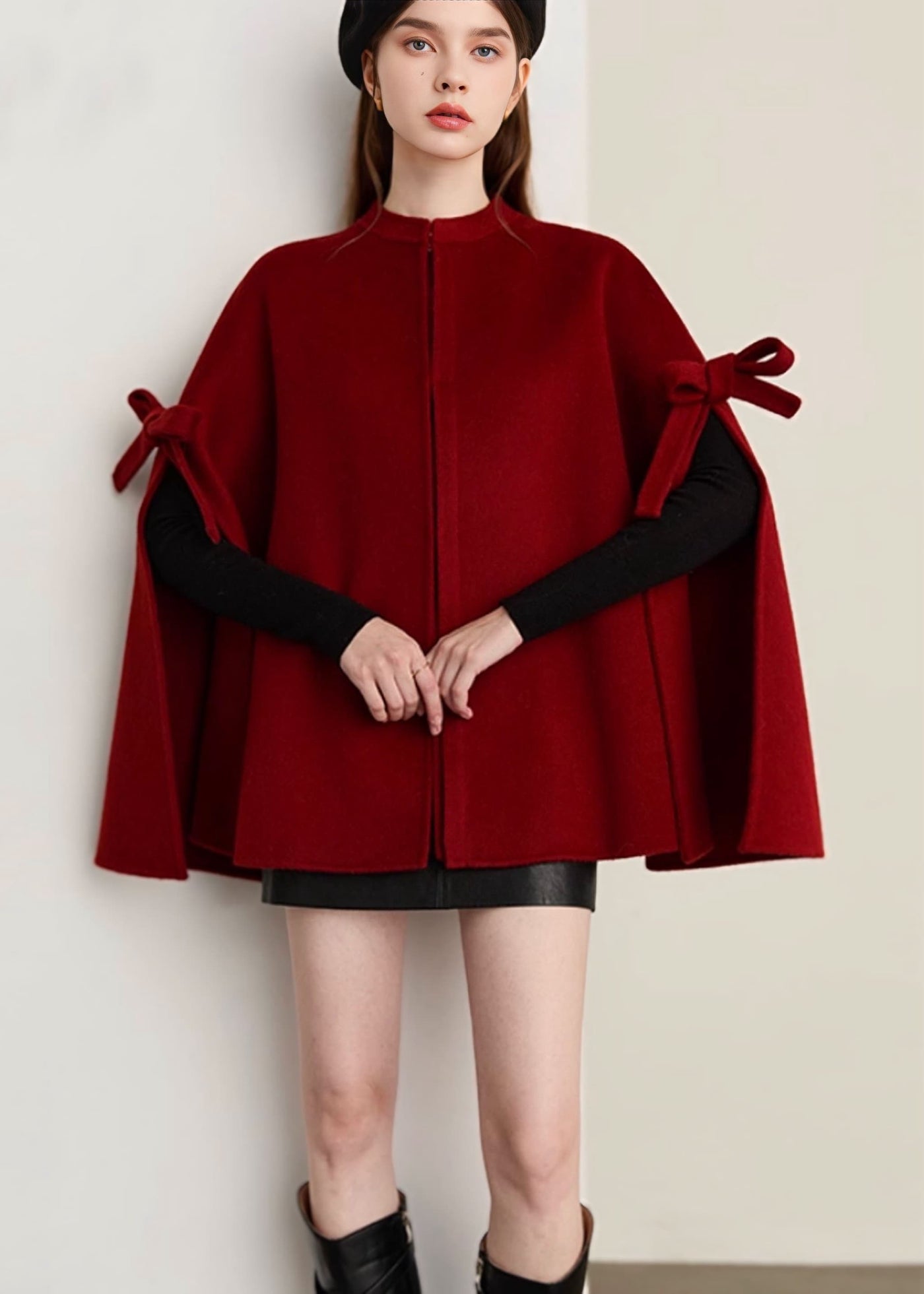 リボンスリーブケープコート