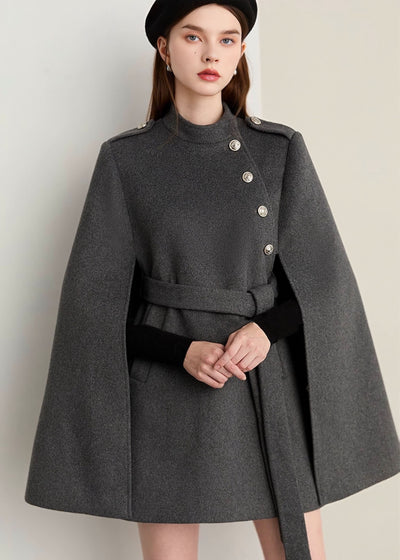 ブリティッシュスタイルウールケープコート