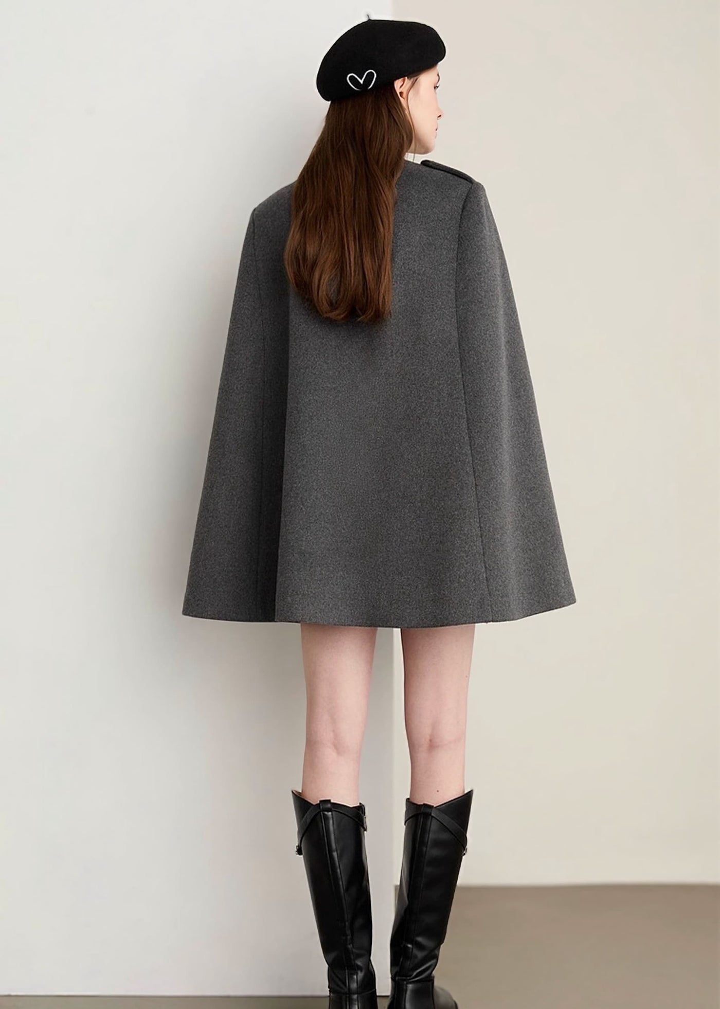 ブリティッシュスタイルウールケープコート