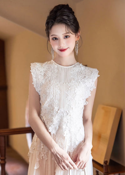 シアーレースプリーツドレス