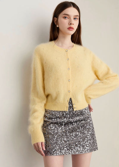 ビジュードットシープウールカーディガン