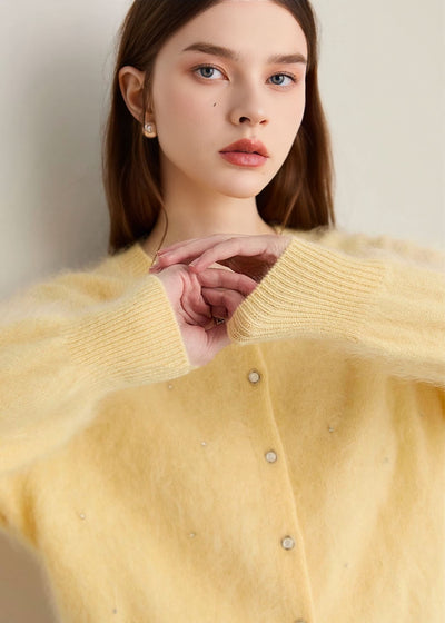 ビジュードットシープウールカーディガン