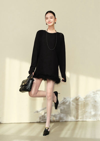 ファーヘムチュニックワンピース