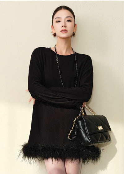 ファーヘムチュニックワンピース