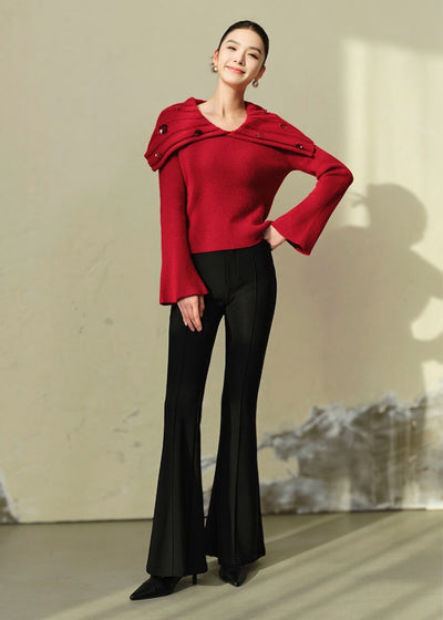 ラージラペルフレアスリーブセーター