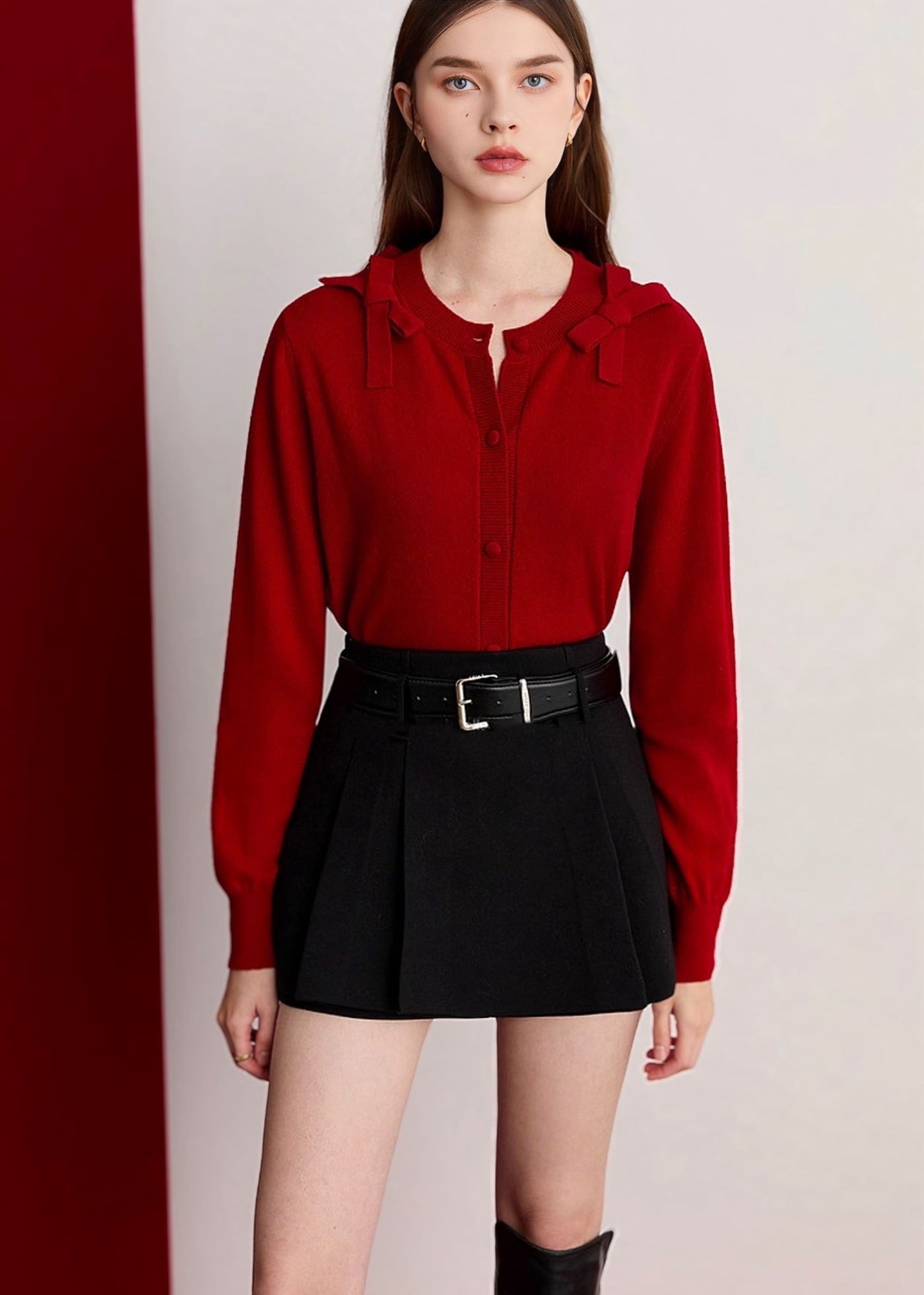 Aラインプリーツミニスカート