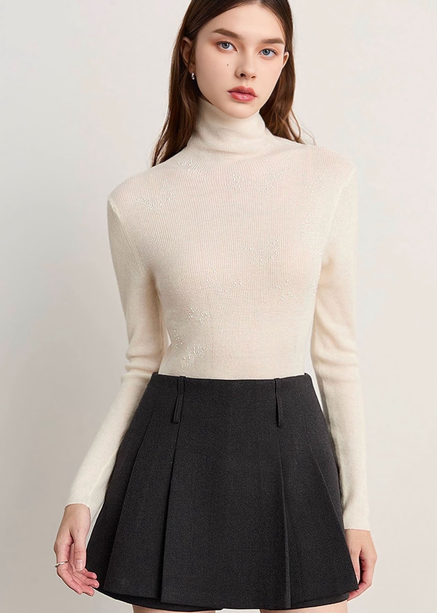 Aラインプリーツミニスカート