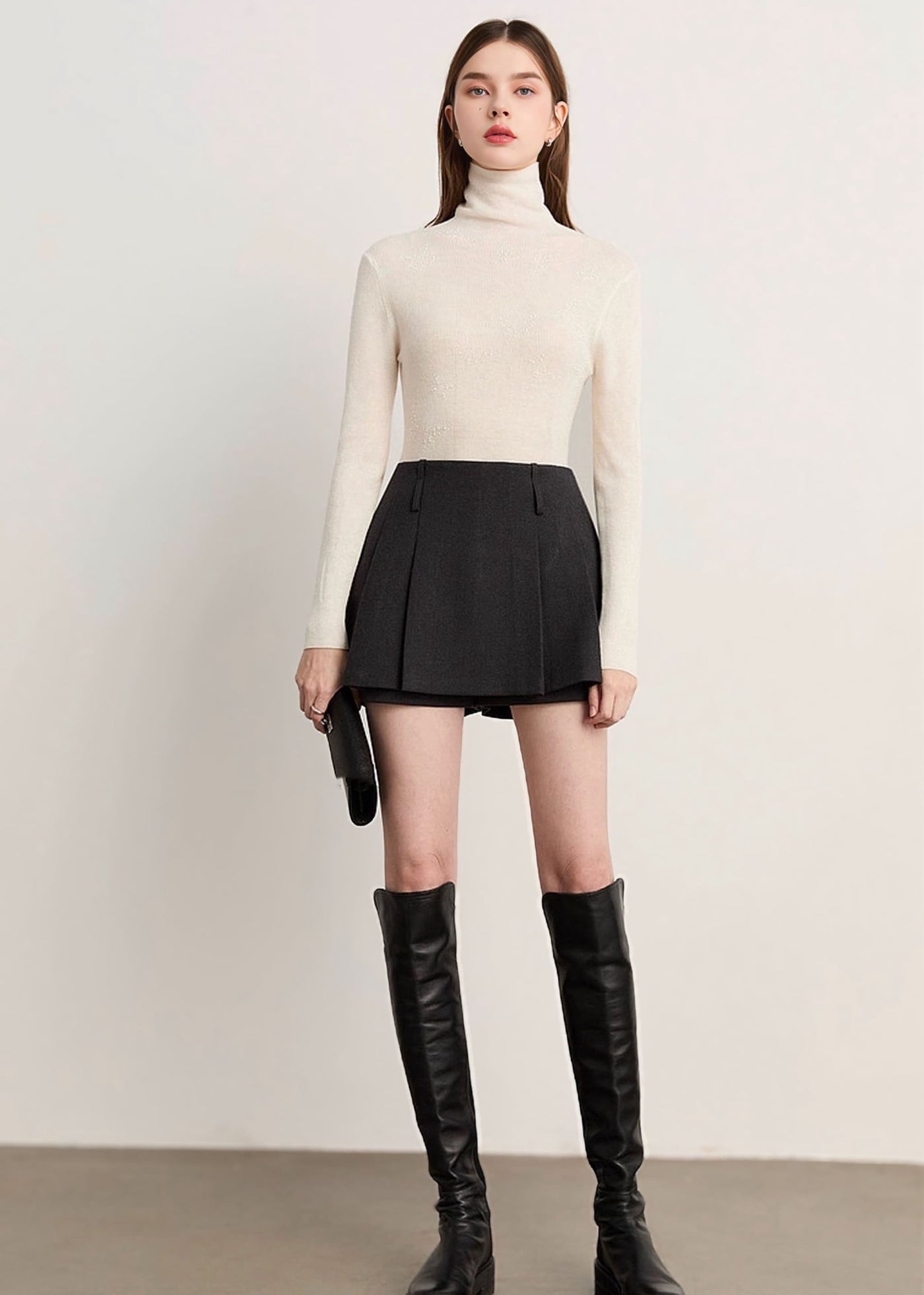 Aラインプリーツミニスカート