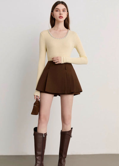 Aラインプリーツミニスカート