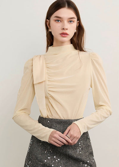 ギャザードレープリボントップス