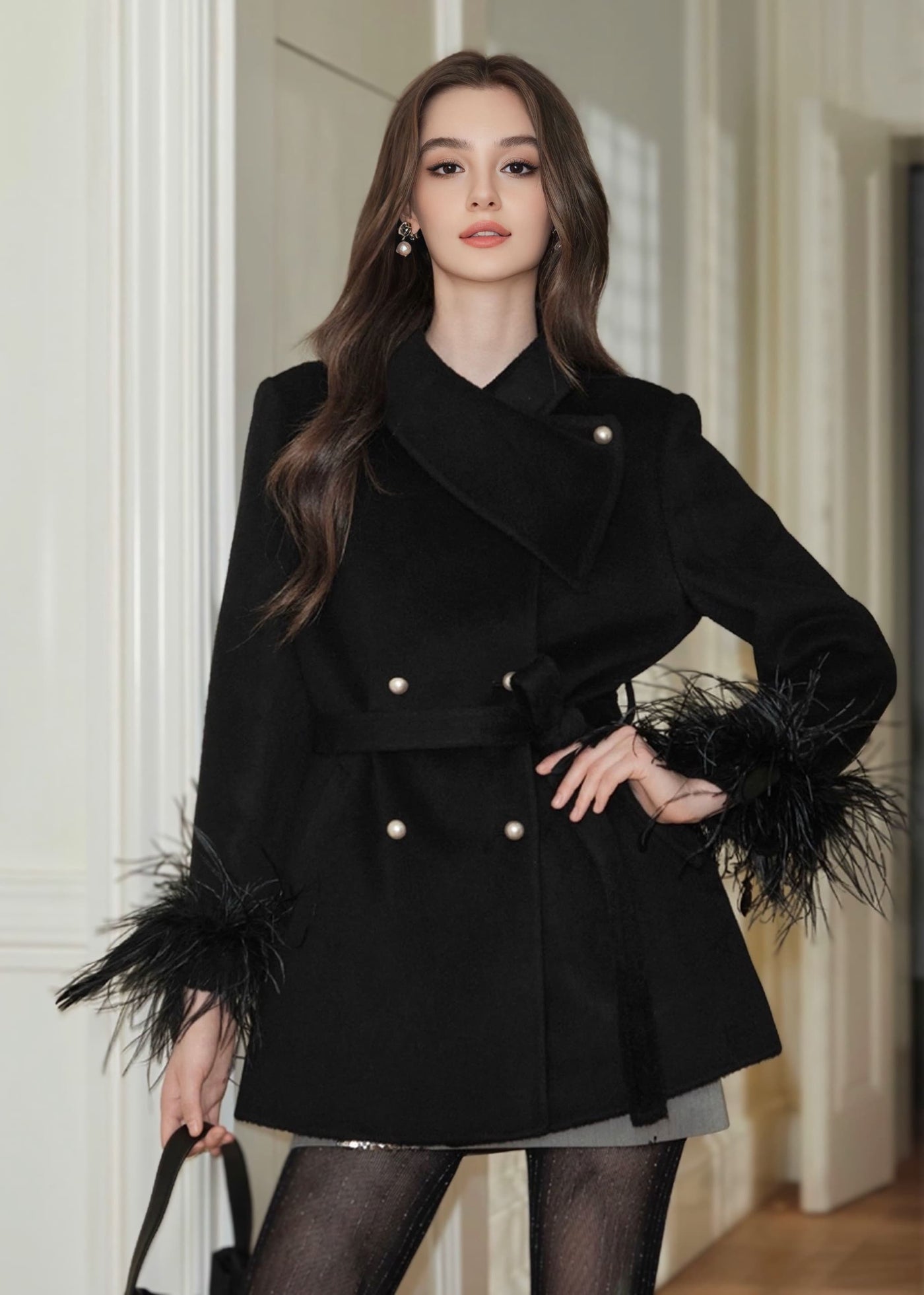 ウールフェザースリムジャケットコート