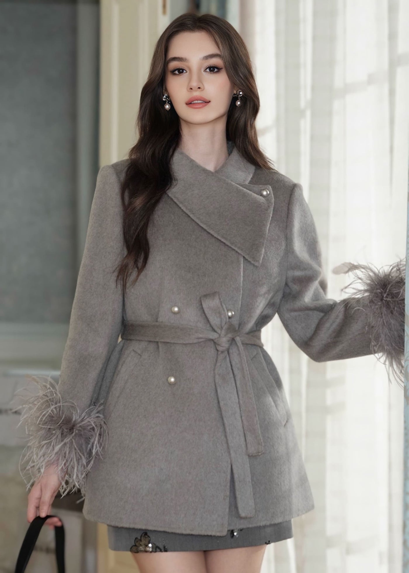 ウールフェザースリムジャケットコート