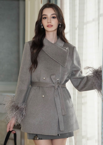 ウールフェザースリムジャケットコート