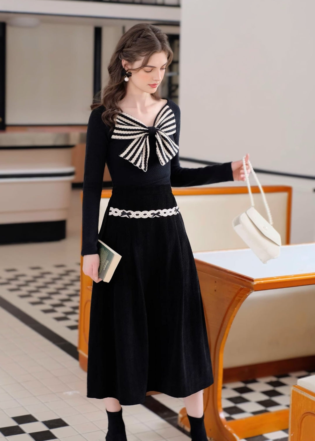 ★CHOPIN★セットアップ★4点セット★ロング★リボン、ブローチ付き★160④ Cinderella's Eve 裾刺繍ロングスカートセットアップ – ロリータ