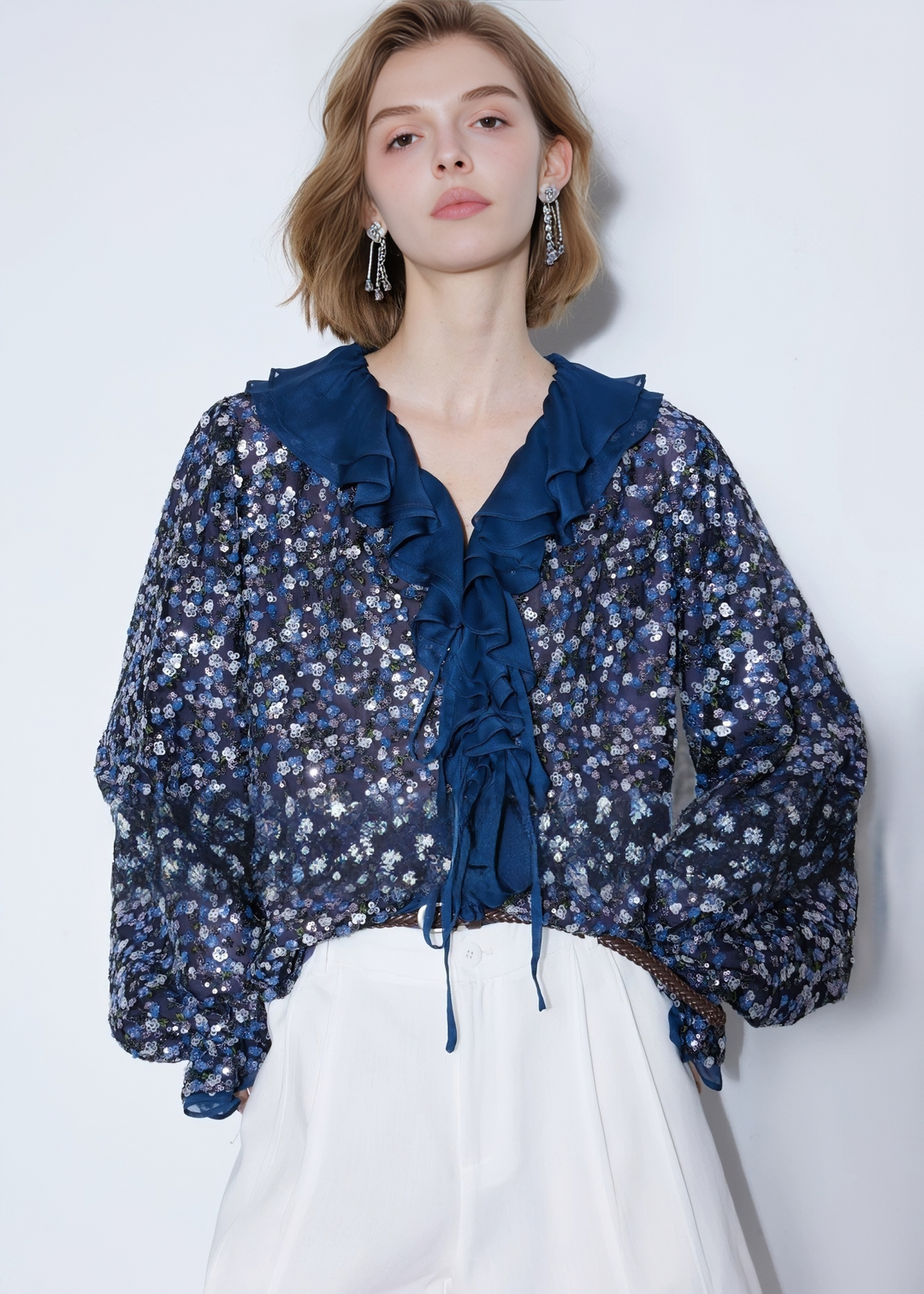 n.frame サテンタイカラーブラウス N]TOPS – N FRAME